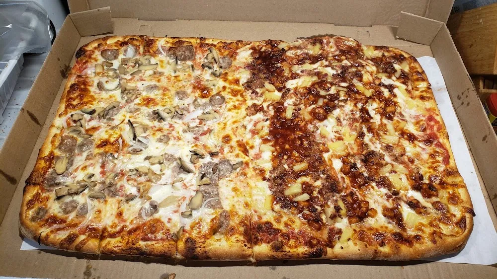 24 Cut Half BBQ Chicken and Half Sausage Mushroom Onion